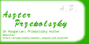 aszter przepolszky business card